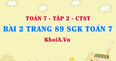 Bài 2 trang 89 SGK Toán 7 Tập 2 Chân trời sáng tạo